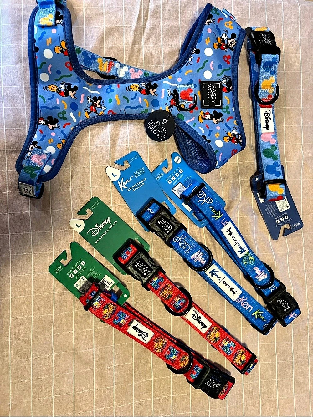 Large Disney Dog Collars & Harnesses NWT
